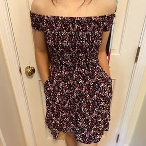 Off-shoulder floral printing dress